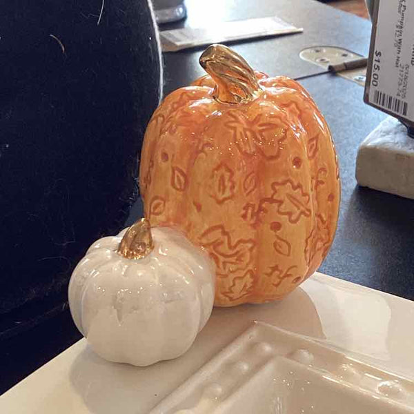 Nora Fleming Rare Double Pumpkin Mini
