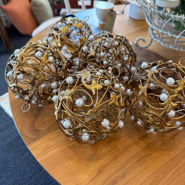 Five Metal Filigree Balls