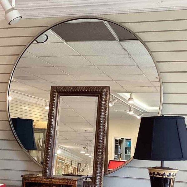 West Elm Antique Brass Round Mirror