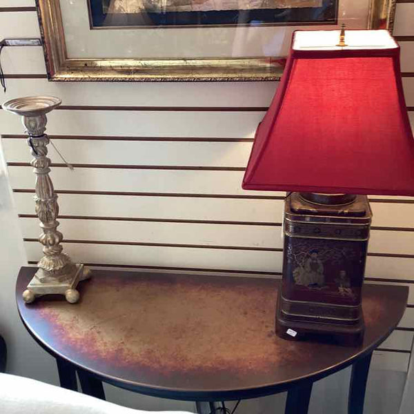 Metal Top Demilune Table