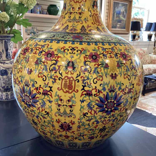 Asia Yellow Gourd Vase