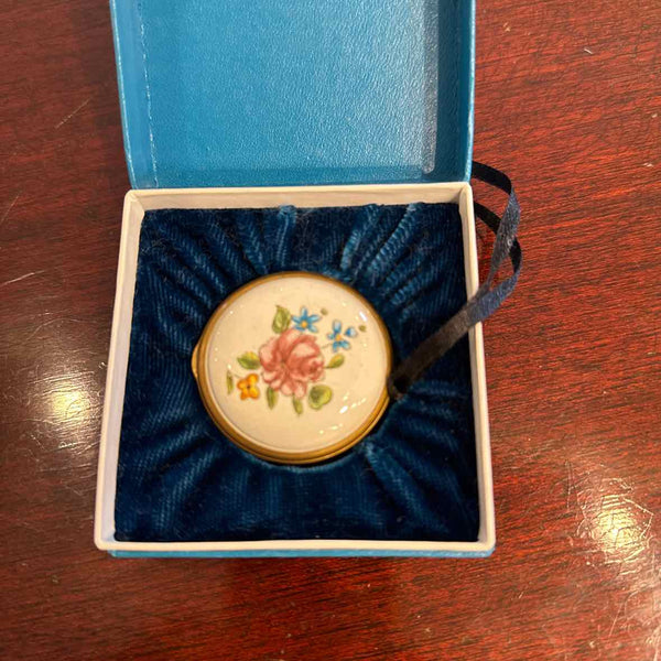 Halcyon Enamel Box With Flowers