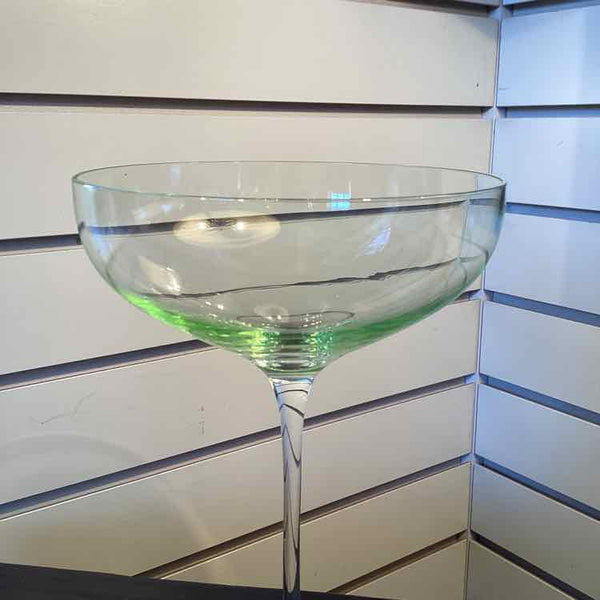 5"x8" Four Green To Clear Cocktail Glasses