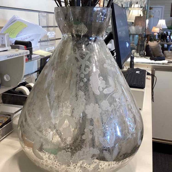 Mercury Glass Vase w/Greenery