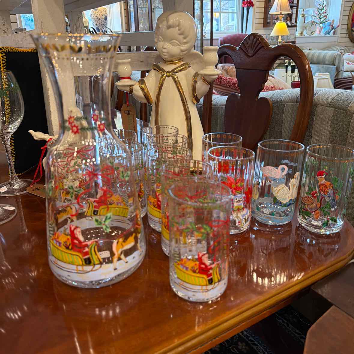 Nathalie Christmas Carafe with 12 Glasses