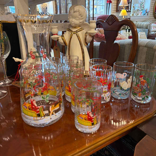 Nathalie Christmas Carafe with 12 Glasses