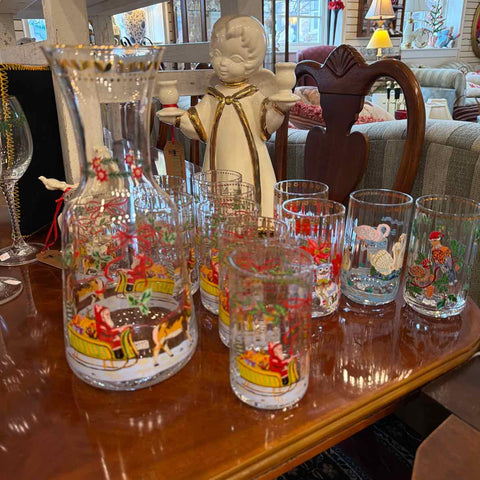 Nathalie Christmas Carafe with 12 Glasses