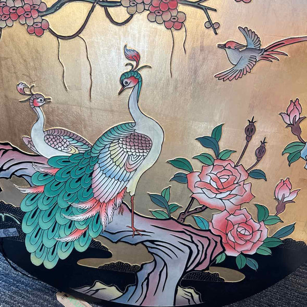 Round Asian Peacock Plaque