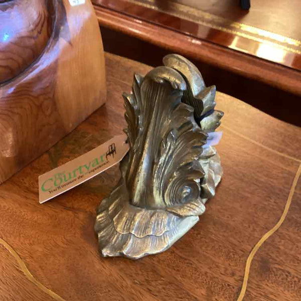 Brass Leaf Bookends