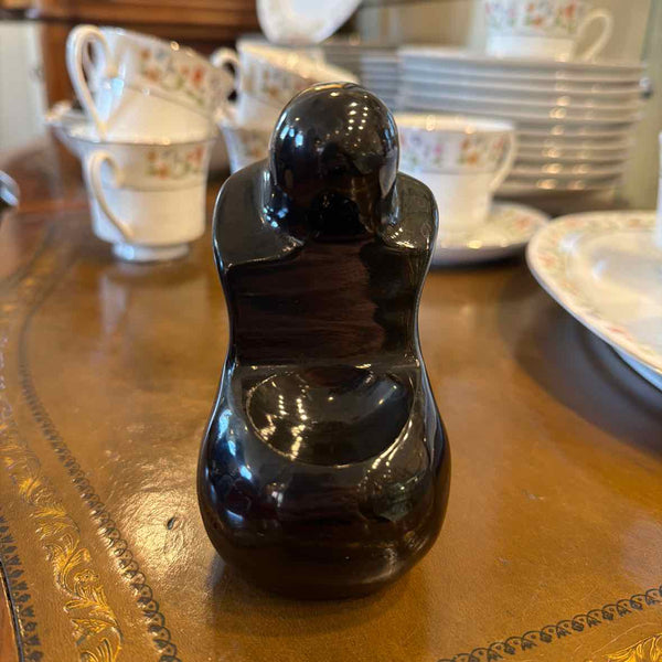 Black Glass Sitting Figure