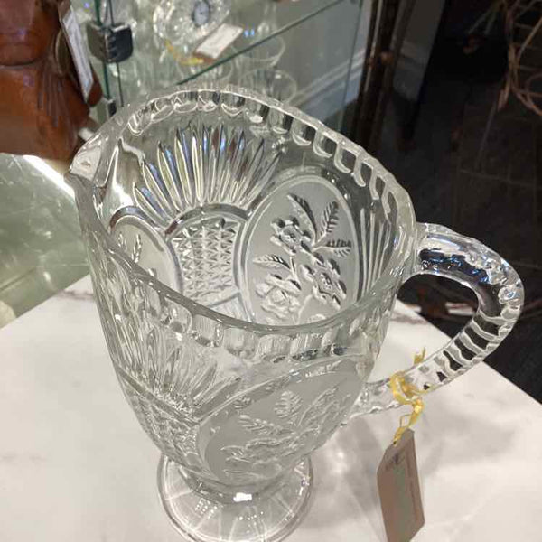 Vintage Etched Crystal Pitcher - Vine Pattern