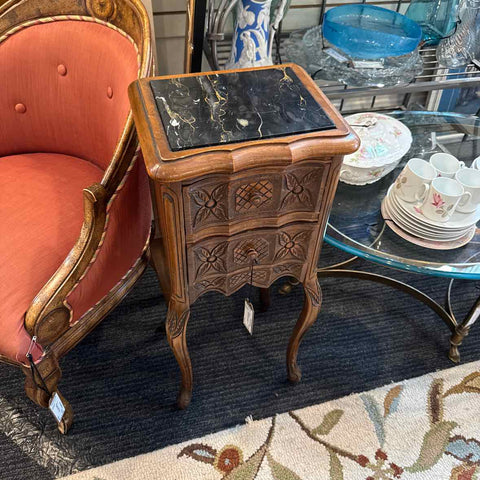 Vintage Marble Top Nightstand