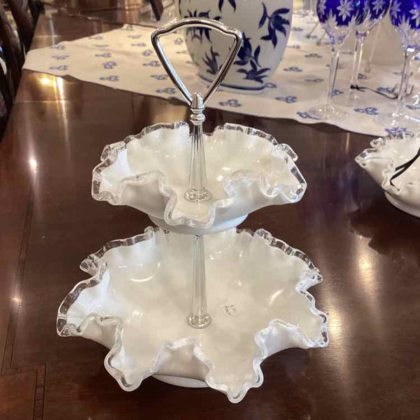 Fenton Milk Glass Tidbit Tray - 1940's