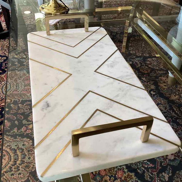 Marble & Gold Tray with Handles