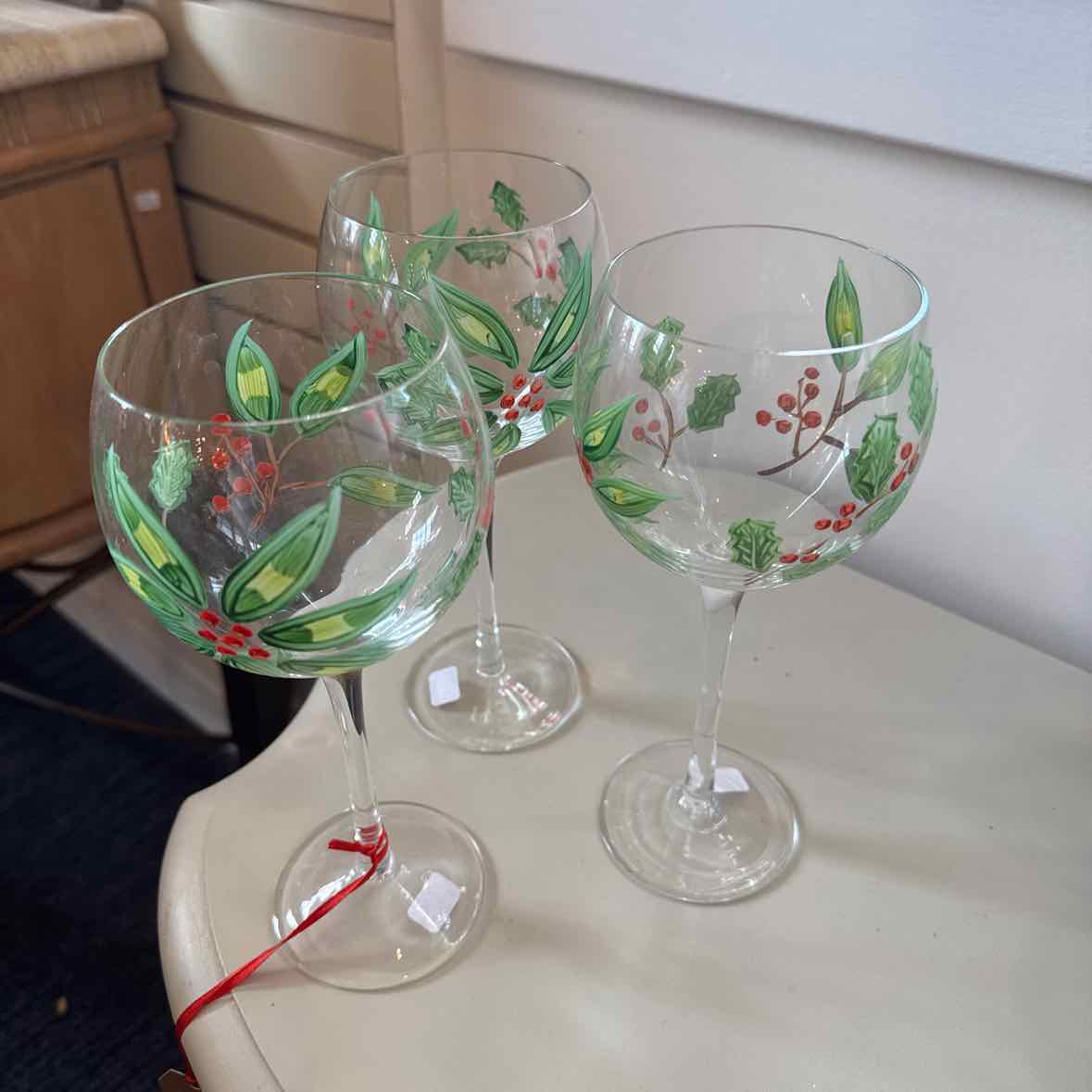 Three Handpainted Goblets