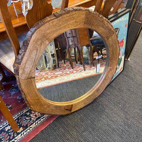 Round Timber Mirror