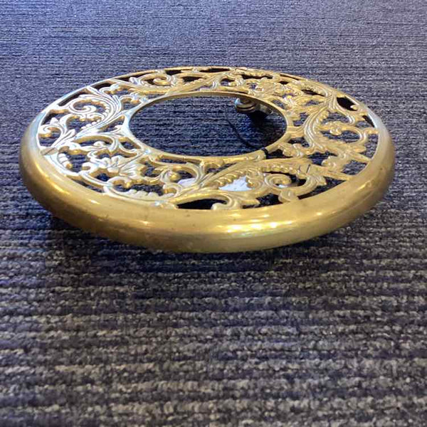 Antique Brass Plant Stand on Wheels