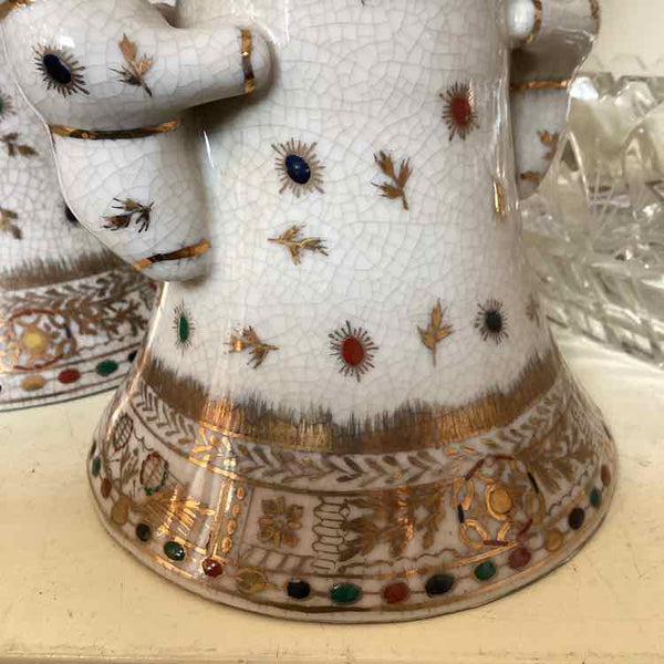 Pair Of Porcelain Candleholders With Five Boys
