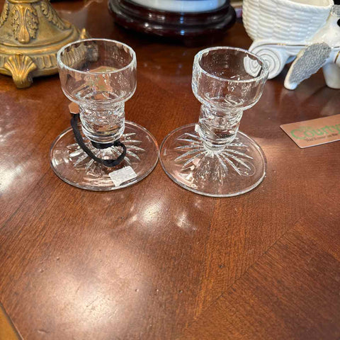 Pair of Galway Crystal Candlesticks