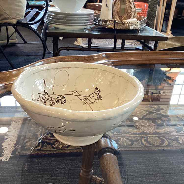 Ceramic Bowl With Floral Imprints