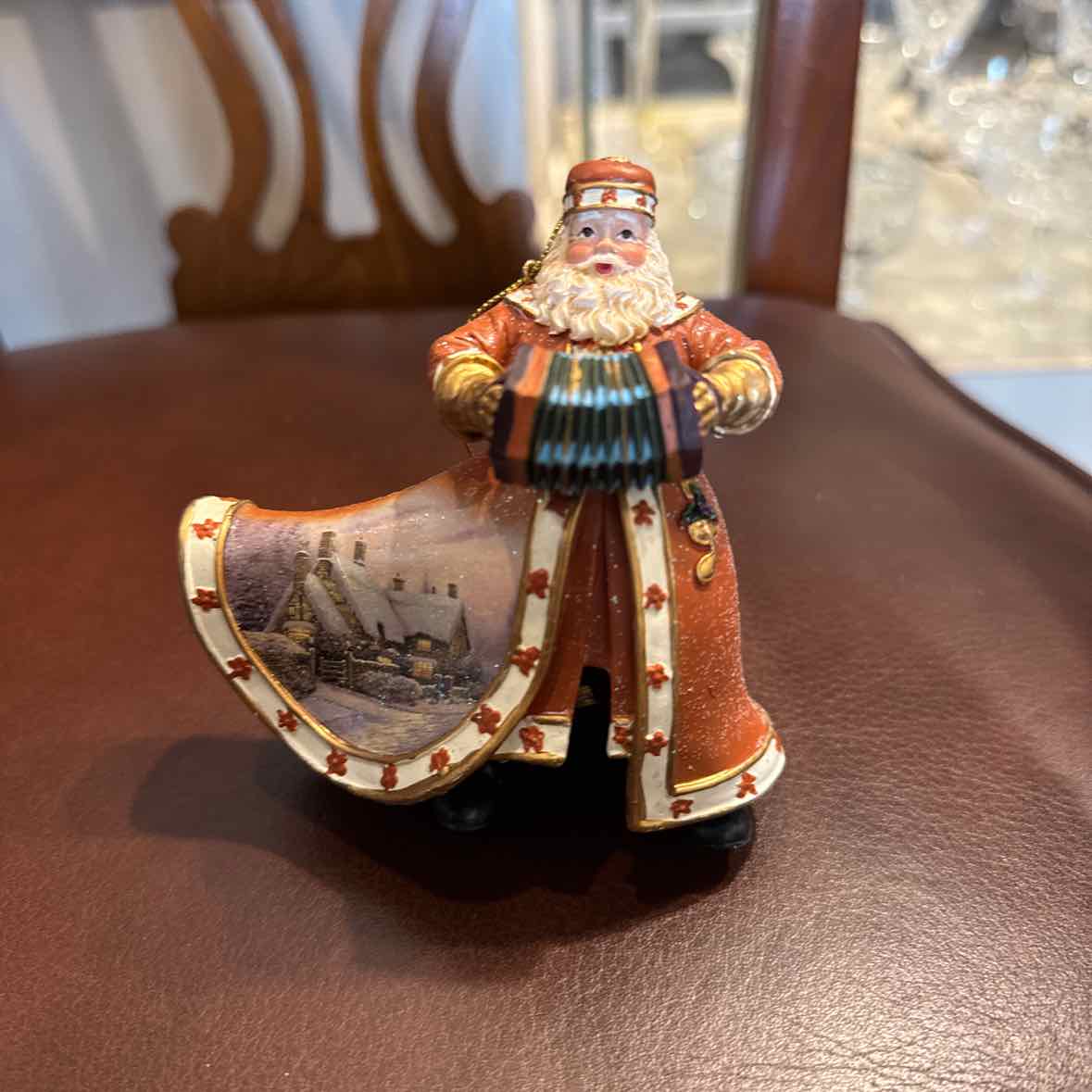 Thomas Kinkade Santa Ornament - Winter Scene on Cape