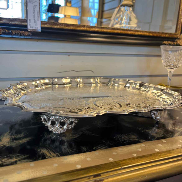 Footed Silverplate Platter
