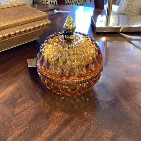 Indiana Amber Glass Candy Dish