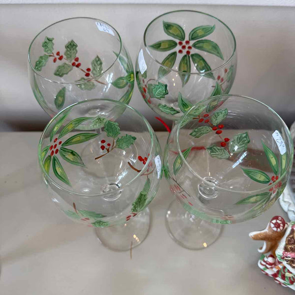 Four Handpainted Goblets