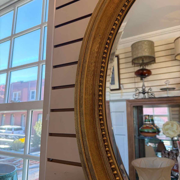 Gold Oval Beveled Mirror