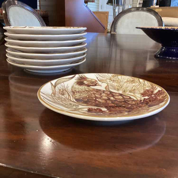 Pottery Barn Set of 8 "Pheasant" Salad Plate