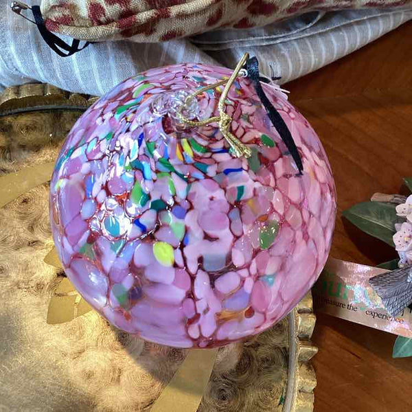 Pink Art Glass Ball