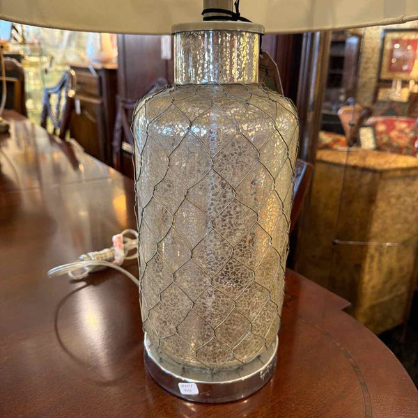 Pr. of Mercury Glass/Wire Lamps