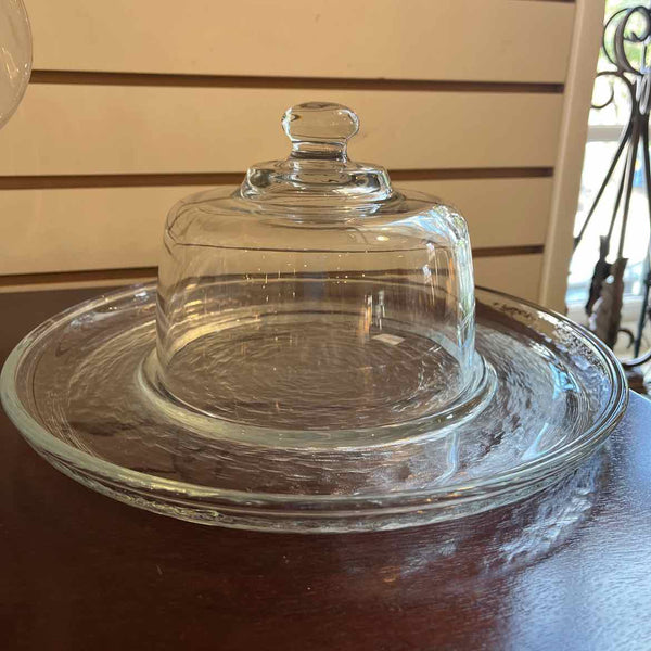 Glass Cheese Plate w/Covered Dome