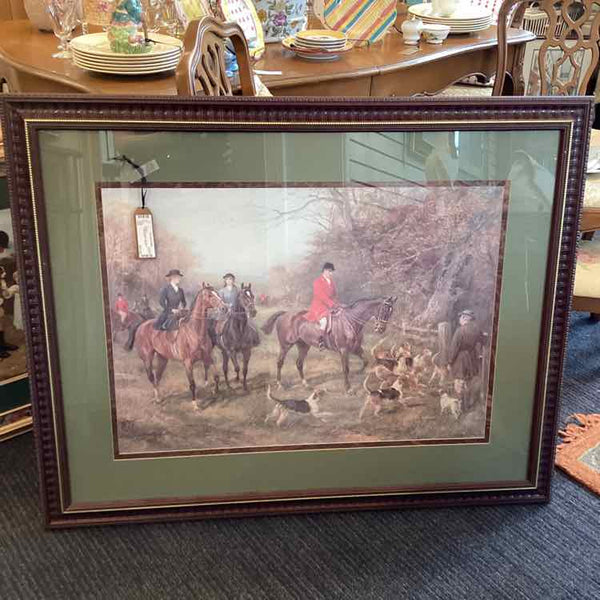 Equestrian Hunt Scene w/Beagles