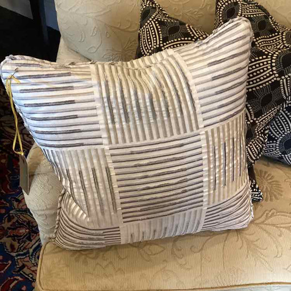 Gray & White Striped Pillow
