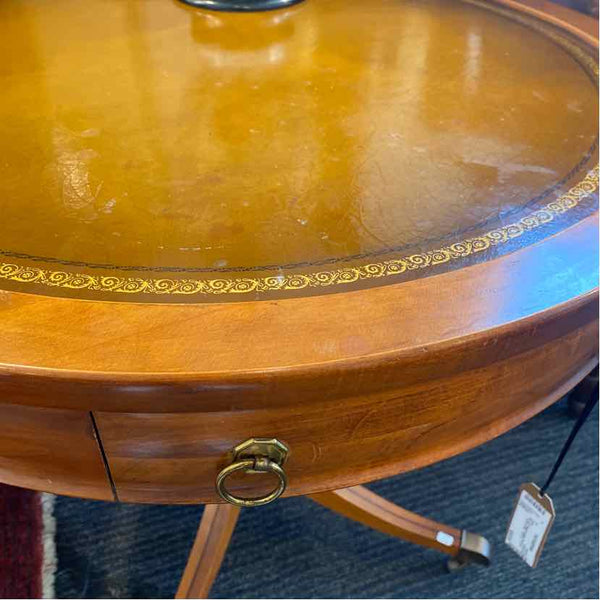 Mersman Round Drum Table Leather top