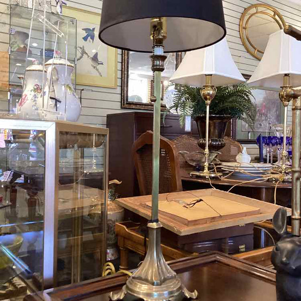 Brass Lamp With Black Shade