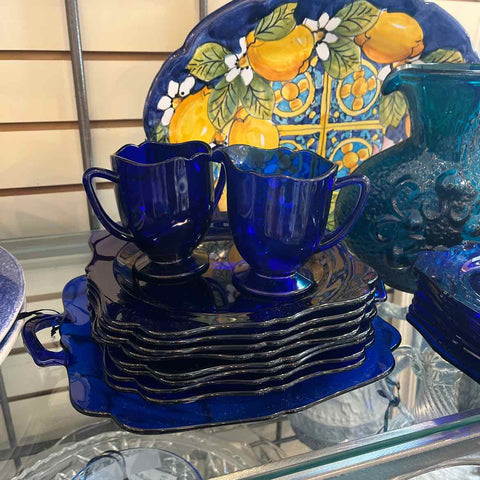 Set of Cobalt Blue Dishes