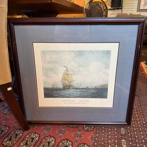 Framed Ship  Engraving - "Outward Bound"