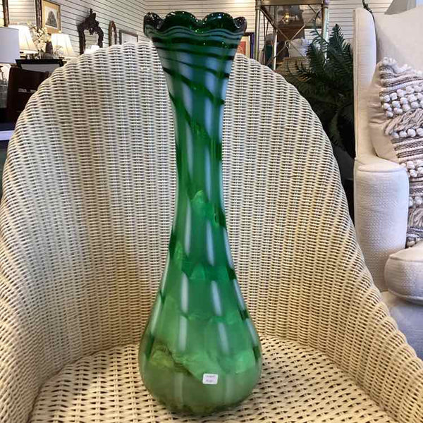 Vintage Green Glass Vase