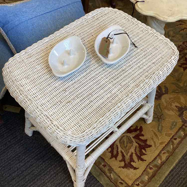 White Wicker Table
