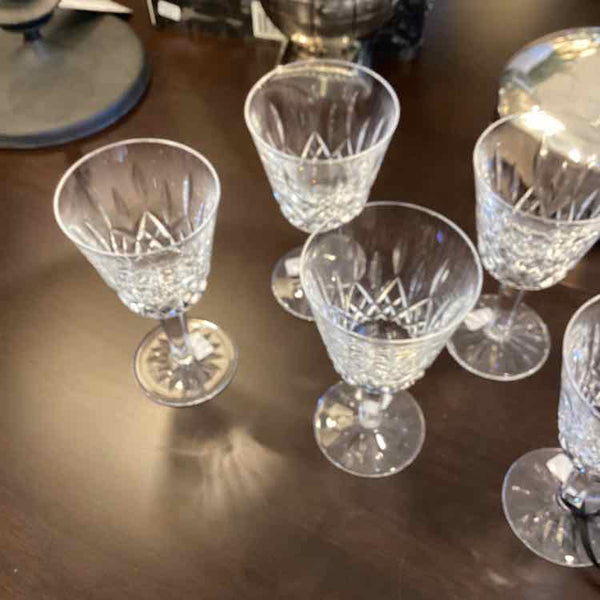 Six Waterford Lismore Claret Wine Glasses