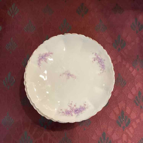 Five Purple Flower Dessert Plates