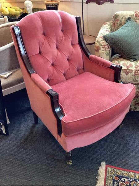 Hickory Chair Raspberry Velvet Chair