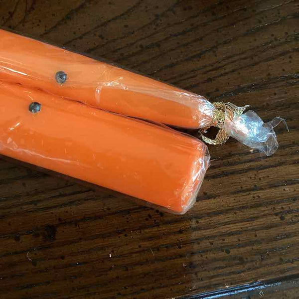 Pair Orange Halloween Candles