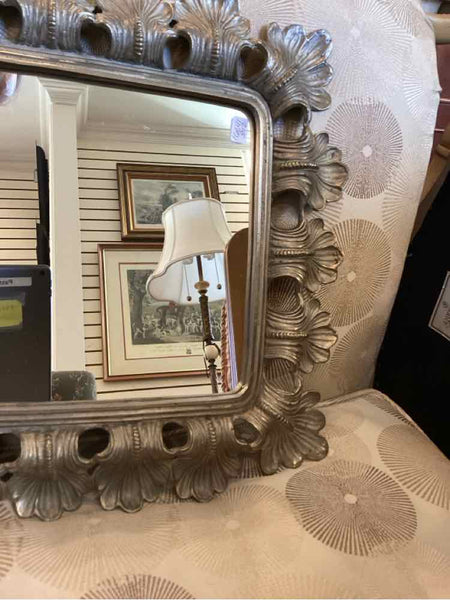 Mirror Tray with Silver Leaf Border