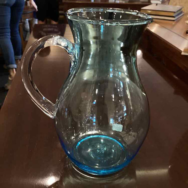Blown Glass Aqua Pitcher