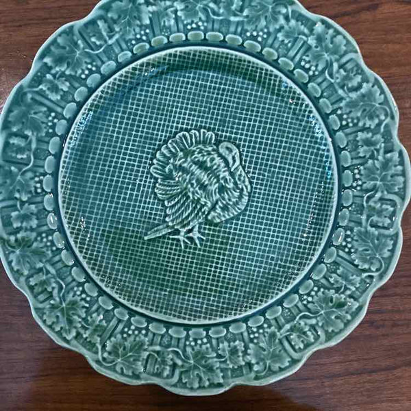 Bordallo Pinneiro Green Salad Plates w Turkey Detail