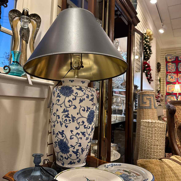 Blue/White Lamp w/ Black Shade