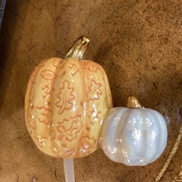 Nora Fleming Rare Double Pumpkin Mini